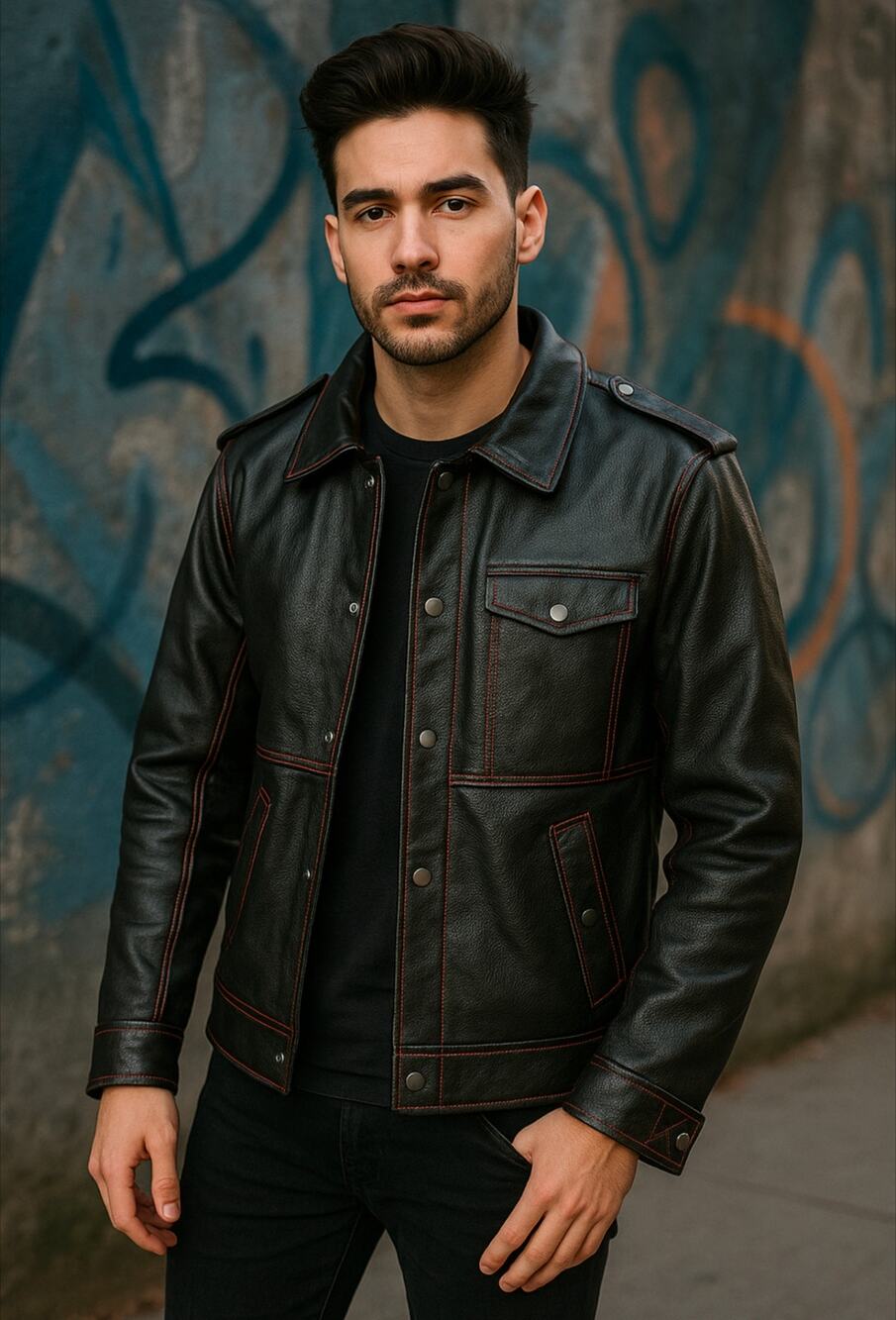 Disney Parks Marvel Men’s Black Leather Jacket Small 1939 Edition Biker Moto
